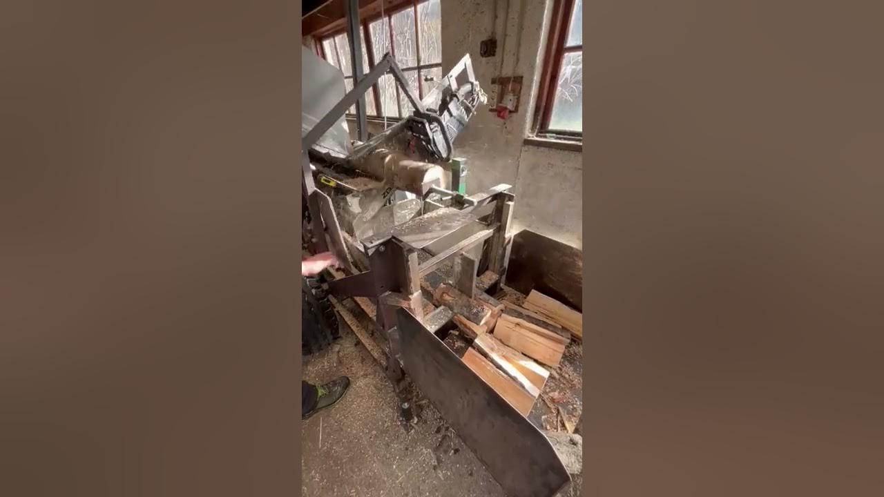 Sägespaltautomat Eigenbau / Wood Processor selfmade (1) - YouTube