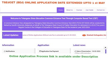 TSEDCET APPLICATION DATE EXTENDED UPTO 1 ST MAY LAST DATE FOR TS EDCET 2023