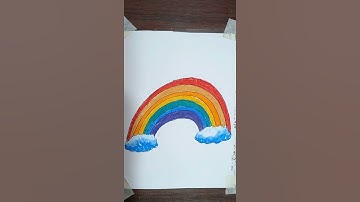 How to Draw a Rainbow & Clouds Easy with Coloring,Drawing Cloud,Cute Rainbow Drawing for Kids #short