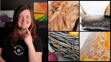 The EASY METHOD for 4 Realistic Textures with Colored Pencils
