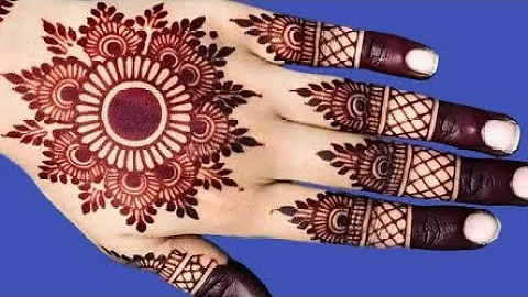 Beautiful Quick Henna Design For Back Hand | Easy And Simple Mehndi Design Tutorial #thouseenshenna