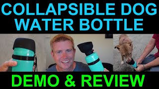 Collapsible Dog Water Bottle BPA Free Large Leak Proof Review Demo by Lesotc PetNF