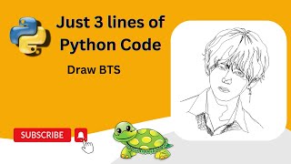 Draw BTS Sketch in Python | Just 3 lines of Python Code | Turtle graphics. screenshot 4