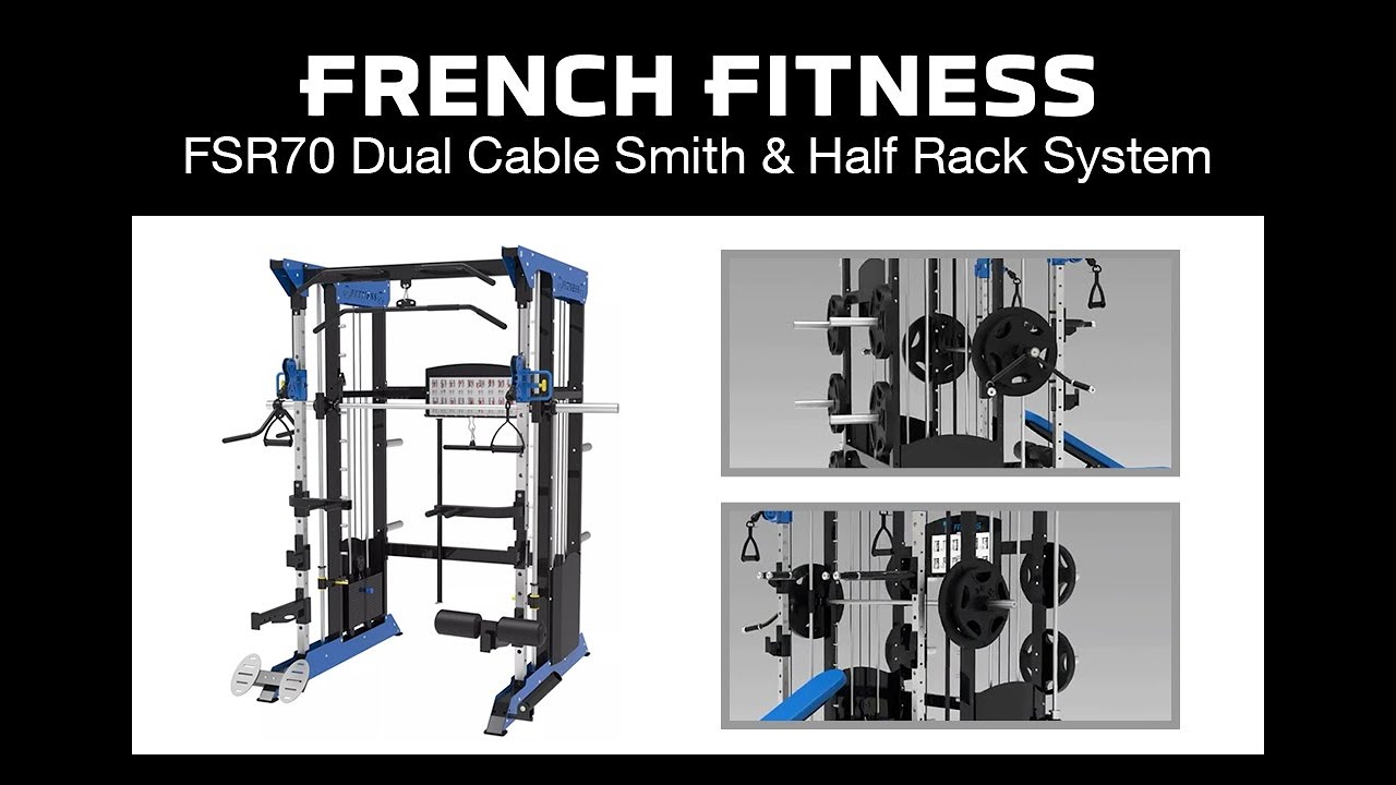 French Fitness FSR70 Dual Cable Smith & Half Rack System
