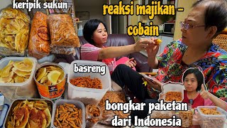 BONGKAR PAKETAN BASRENG DARI INDONESIA ‼️REAKSI MAJIKAN COBAIN MAKANAN PRTNYA - enakkk ????