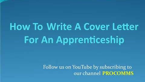 How To Write A Cover Letter For An Apprenticeship | Apprenticeship cover letter