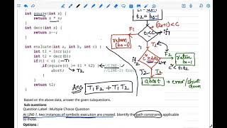 Symbolic Execution -ST-Quiz2(QDB2 01 Dec 2024) #pathconstraints #DART #symbolicexecution