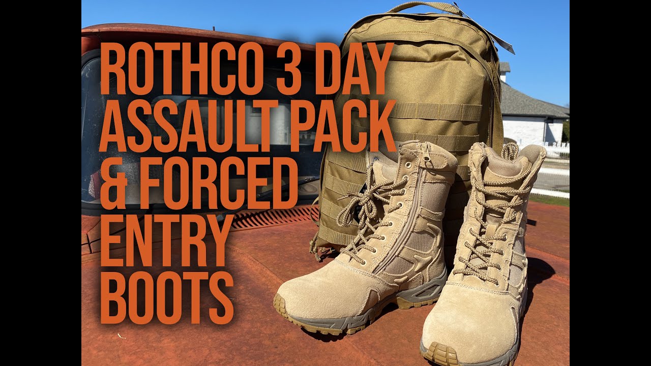 Rothco Tactical Boots and Molle II 3 Day Assault Pack