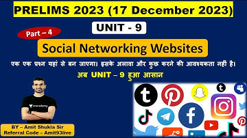 UNIT - 9 MPPSC | Social Media Websites | Part - 4 | ICT MPPSC Prelims 2023 | Amit Shukla Sir