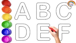 alphabet writing along dotted lines for toddlers and kids | Easy Draw and paint Alphabet | Mimakidz