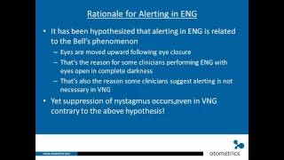 Alerting Mental Tasking During Vestibular Tests