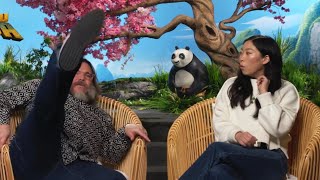 Jack Black Shows Off AMAZING Kung Fu Moves During Hilarious KUNG FU PANDA 4 Interview!