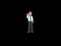 3D Cartoon Physicist Character Turntable | Friendly Scientist Showing Phone