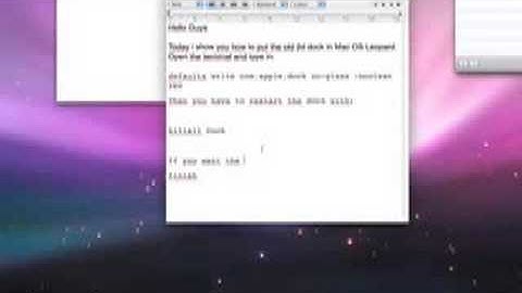 How to put the 2D Dock in Leopard