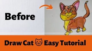 Cartoon Cat Drawing Tutorial How To Draw A Cat Rai Art
