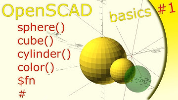 OpenSCAD tutorial basics 1 [German audio version] sphere, cube, cylinder, color, $fn