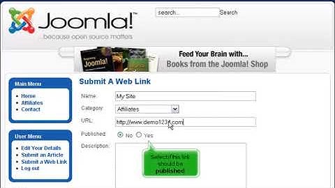 How to submit a web link in Joomla