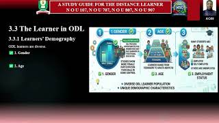 Unit III of Module I - A Study Guide for the Distance Learner - Nou107, Nou707, Nou807, Nou907