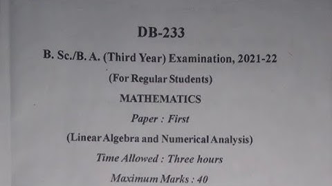 👉maths exam 📜 paper-2021-22💯🔥B.sc 3rd year math