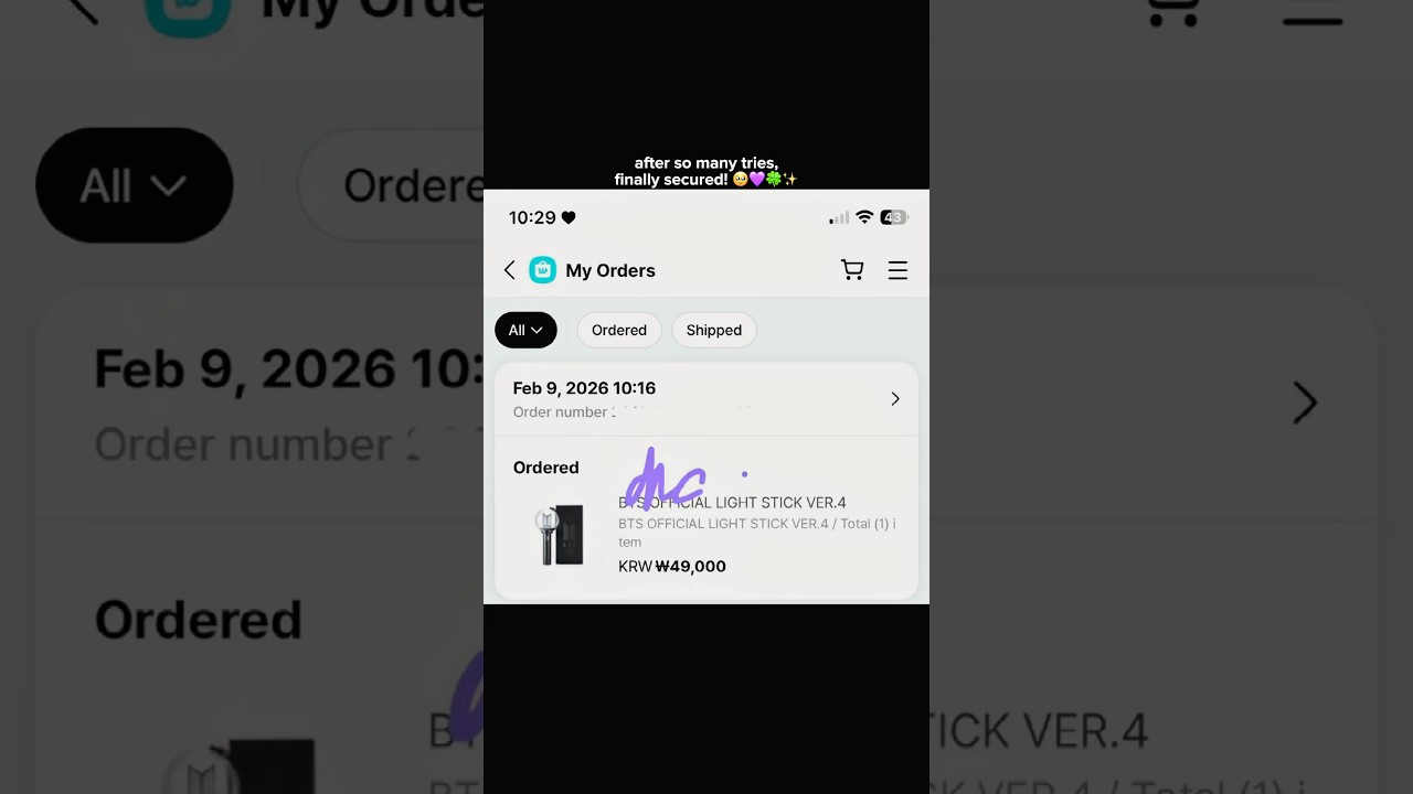 BTS LIGHT STICK VER. 4 SECURED🥹💜✨ 