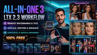 How to Enhance Videos with LTX 2.3 | Remove Watermarks & Text, Upscale & Outpaint