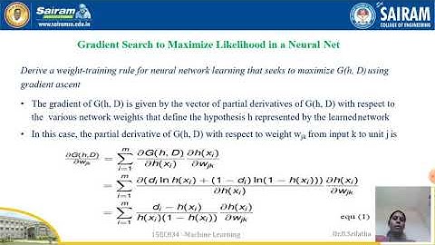 Lecturevideo_15EC834_Module 3_Maximum Likelihood Hypothesis_Dr.B.Srilatha