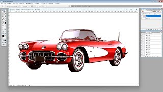 photoshopで車の写真をイラストに変えます。part76  CG  合成写真　写真加工　インスタグラム　 イラストレーター　フォトショップ　　photoshop　コンピューターグラフィックス