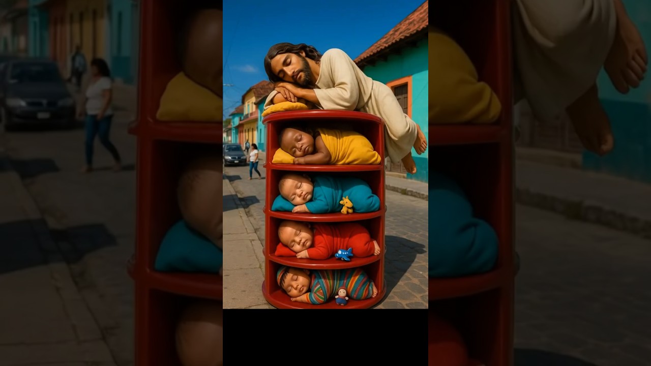 Jesus blessings 🌈👶😇✨ Babies run from the street into the furniture shop! 