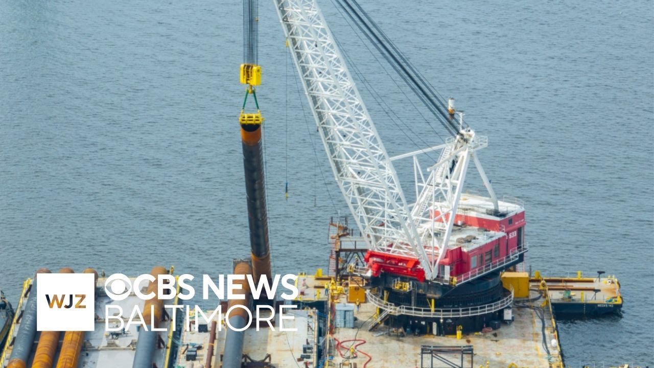First test pile driven into Patapsco Riverbed as Key Bridge rebuild progresses