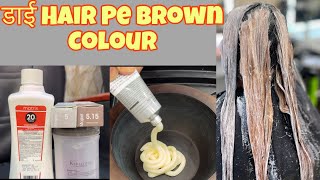 Global hair color kaise karte hai || Brown color on dyed hair || 5.15 color L'oreal ||