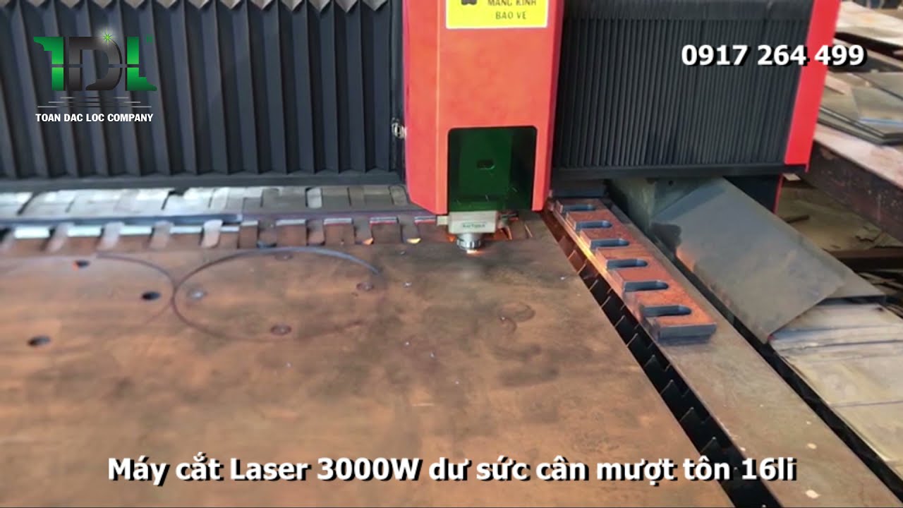 Máy cắt Laser 3000W cân siêu mướt tôn 16MM - Toàn Đắc Lộc