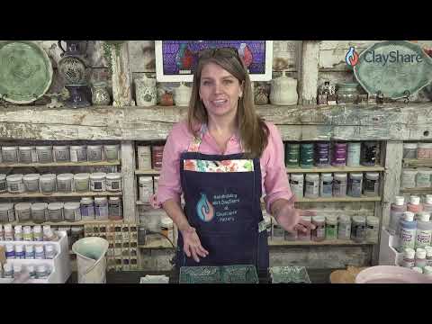Video thumbnail for a free tutorial on staining and glazing pottery to show off surface texture
