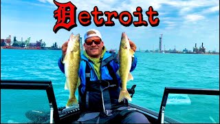 Jigging for Detroit River Walleye 2022 | EARLY Spring 4 MAN LIMIT