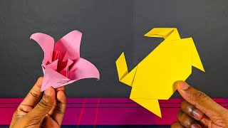 How to make Lily flower and Crab Origami Craft