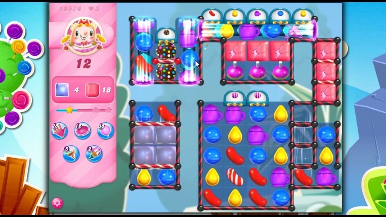 Candy Crush Saga Level 10574 - 2 Stars, 17 Moves Completed, No Boosters