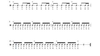 Triple Paradiddle (150 BPM) | Drum Sheet Daily Routine