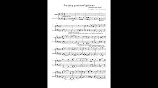 Multiphonics on trombone Amazing Grace- transcription