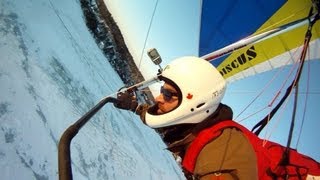 Hang gliding on ice