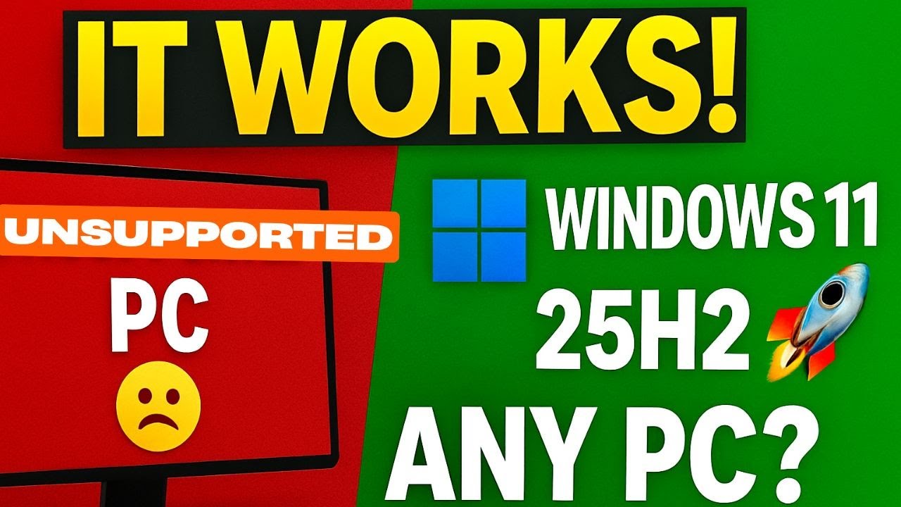 Upgrade ANY Unsupported PC to Windows 11 25H2 (Easy Method!) 🚀 - YouTube