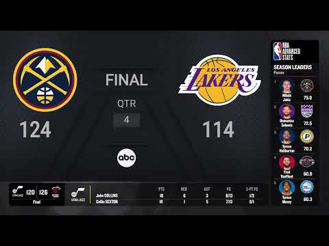 Denver Nuggets @ Los Angeles Lakers | NBA on ABC Live Scoreboard