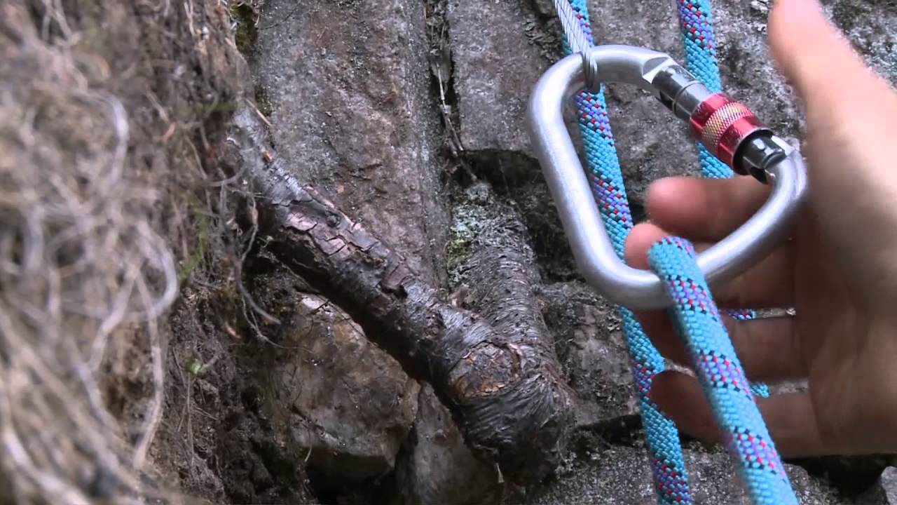 Rock Climbing - building a belay using the rope 