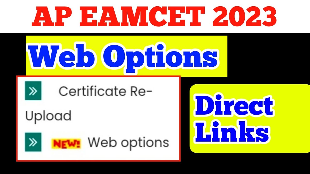 web options direct link|eamcet web Options direct link - YouTube