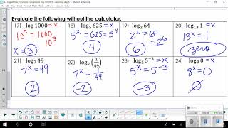3 2 Logarithmic Functions Conversions Day 1 NOTES   elearning day 5