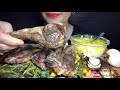 Mukbang eating grilled with spinach | potato اكل ريش لحم مشوية مع سبانج وبطاطا