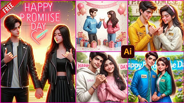 How to Create Ai 3D Happy Promise Day Couple Name Image 👫 Bing Image Creator - SABIR BRO