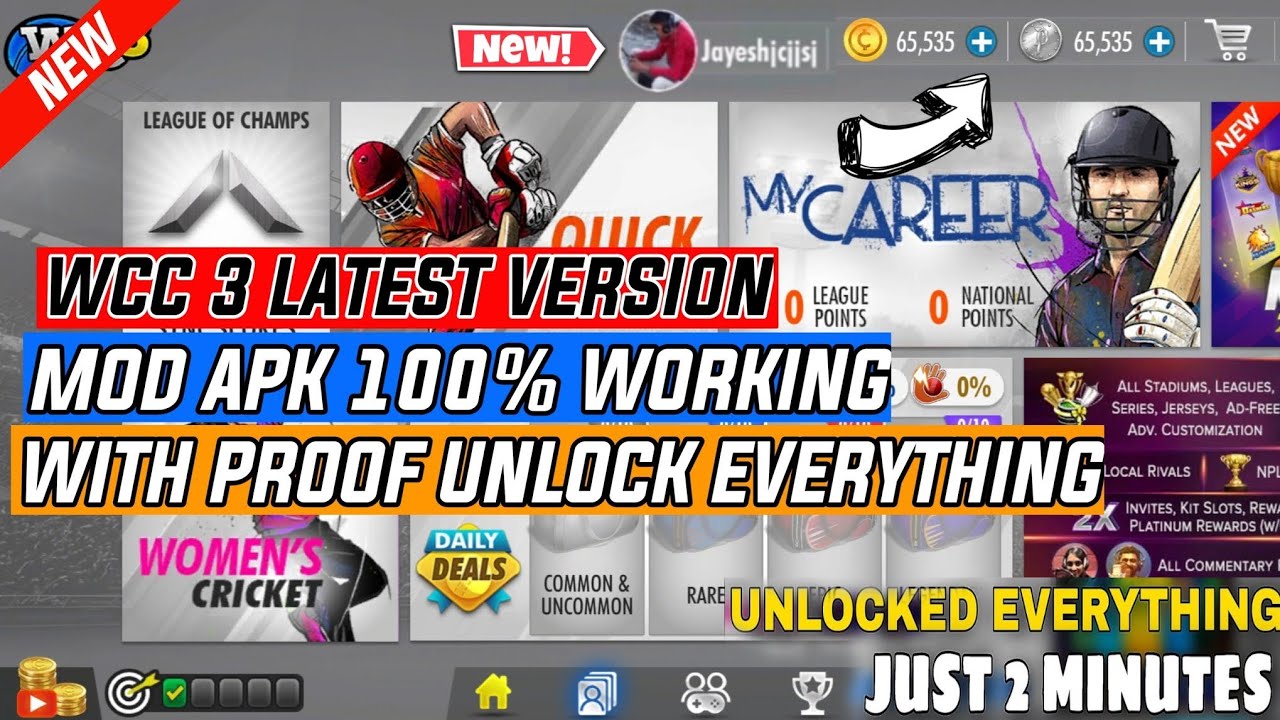 Wcc3 Game Get Free Platinum Coins || Wcc3 All Tournament And Stadium Free Unlock || 2Min And Unlock
