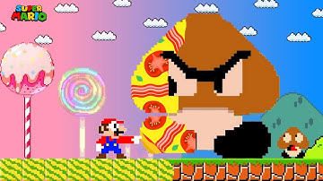 Super Mario Bros. but Everything Mario Touches turns into CANDY & PIZZA