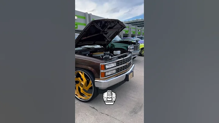 Brown Two Tone OBS Shortbed Tuckin 28s Rucci Rims Brushed Gold #obschevy #obstruck #obs #rucciforged