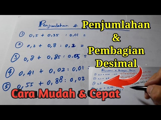 Cara Cepat & Mudah Penjumlahan & Pembagian Desimal‼️ (Belajar Matematika Jadi Seru & Menyenangkan) class=