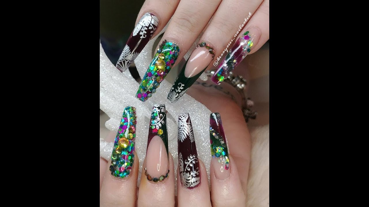 Acrylic Nails/Acrylic Design/CJP/glitter
